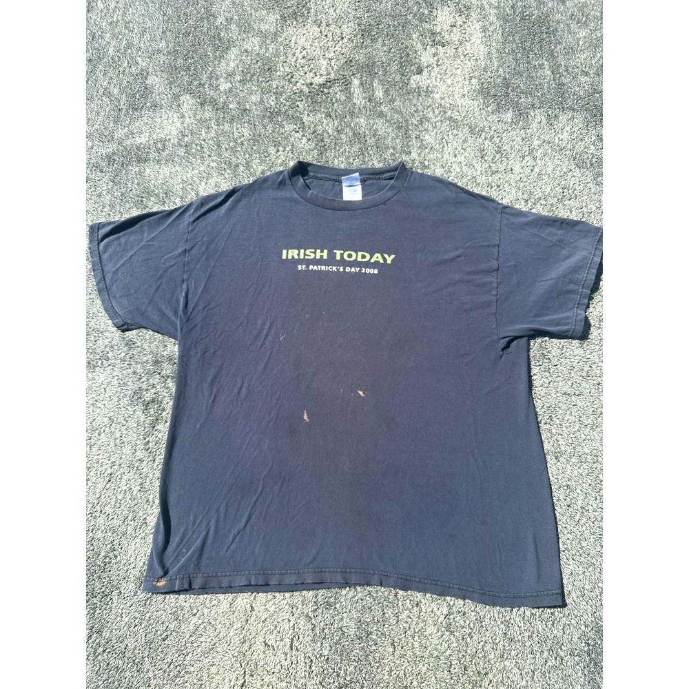 Vintage 2008 Guinness Irish Today T Shirt Mens XL Faded Black St Patricks Day